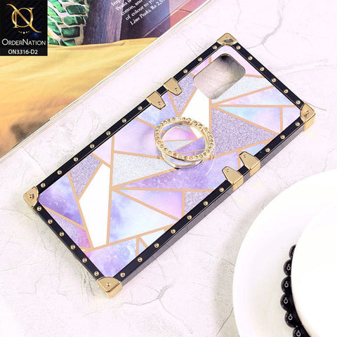 Samsung Galaxy A31 Cover - Design 3 - Smart Mosaic Marble and Glitter Trunk Style Soft Case Without Strap