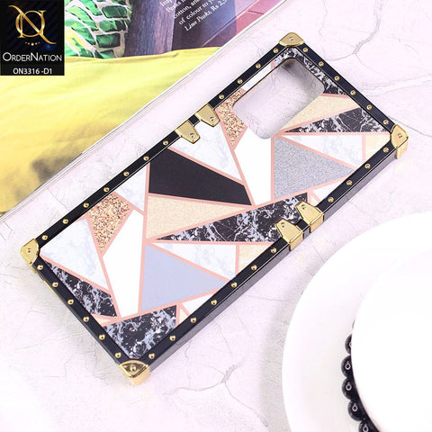 Oppo A16 Cover - Design 1 - Smart Mosaic Marble and Glitter Trunk Style Soft Case Without Strap