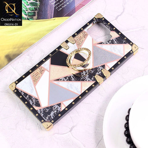 Oppo F17 Pro Cover - Design 1 - Smart Mosaic Marble and Glitter Trunk Style Soft Case Without Strap