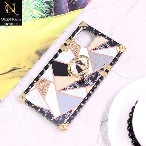 iPhone 11 Pro Cover - Design 1 - Smart Mosaic Marble and Glitter Trunk Style Soft Case Without Strap