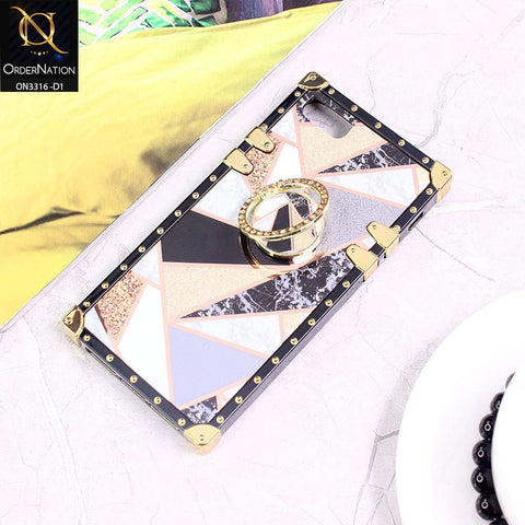 iPhone SE 2020 Cover - Design 1 - Smart Mosaic Marble and Glitter Trunk Style Soft Case Without Strap