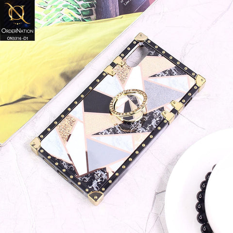 iPhone XR Cover - Design 1 - Smart Mosaic Marble and Glitter Trunk Style Soft Case Without Strap