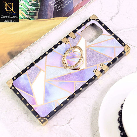 Samsung Galaxy A81 Cover - Design 3 - Smart Mosaic Marble and Glitter Trunk Style Soft Case Without Strap