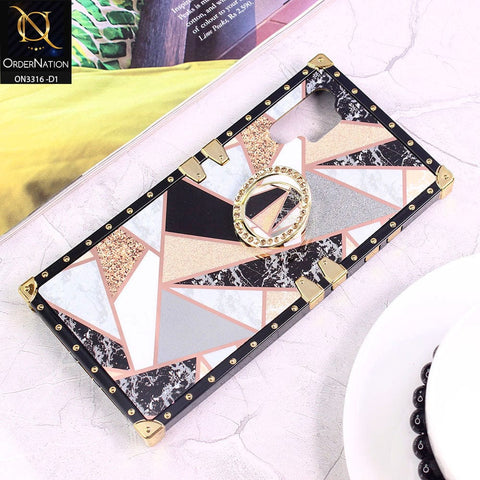 Samsung Galaxy Note 10 Plus Cover - Design 1 - Smart Mosaic Marble and Glitter Trunk Style Soft Case Without Strap