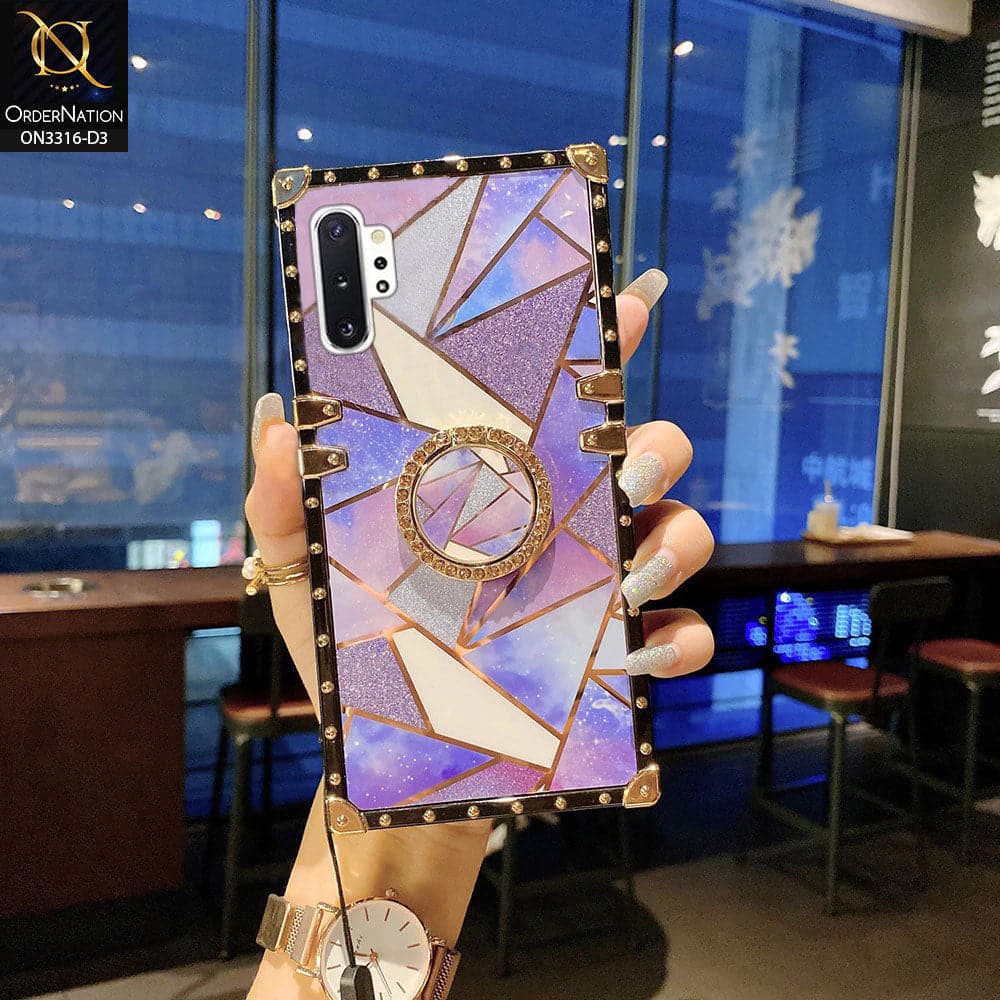 Samsung Galaxy Note 10 Plus Cover - Design 3 - Smart Mosaic Marble and Glitter Trunk Style Soft Case  Without Strap