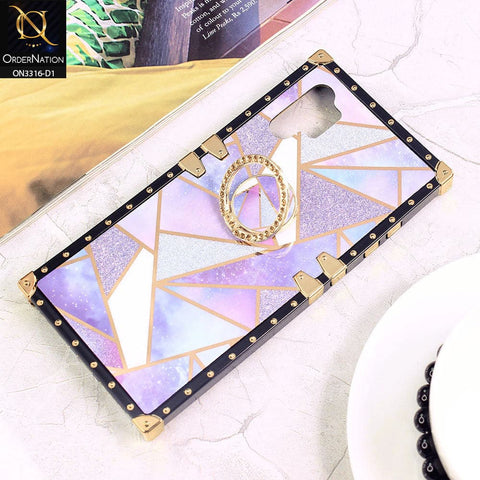 Samsung Galaxy Note 10 Plus Cover - Design 3 - Smart Mosaic Marble and Glitter Trunk Style Soft Case  Without Strap