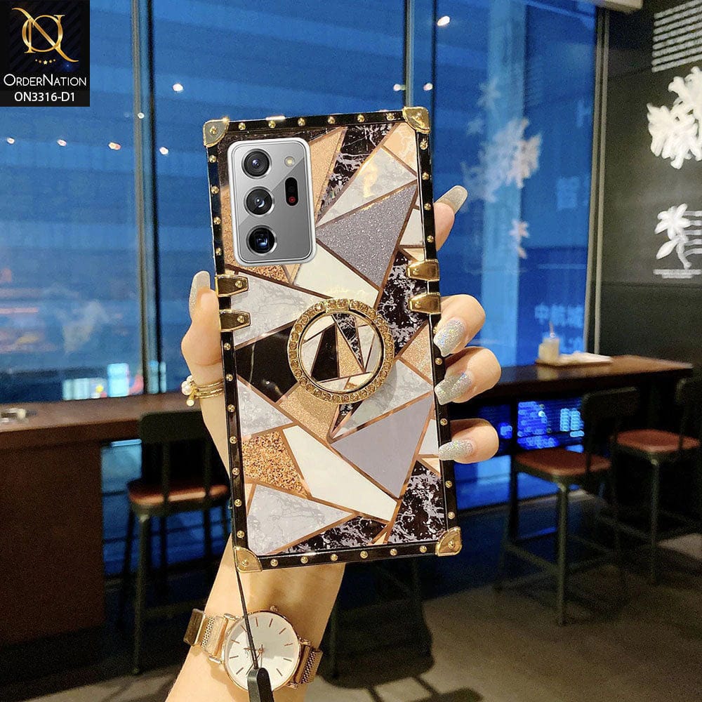 Samsung Galaxy Note 20 Ultra Cover - Design 1 - Smart Mosaic Marble and Glitter Trunk Style Soft Case Without Strap