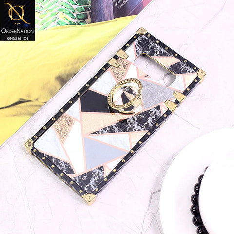 Samsung Galaxy Note 8 Cover - Design 1 - Smart Mosaic Marble and Glitter Trunk Style Soft Case Without Strap Without Strap