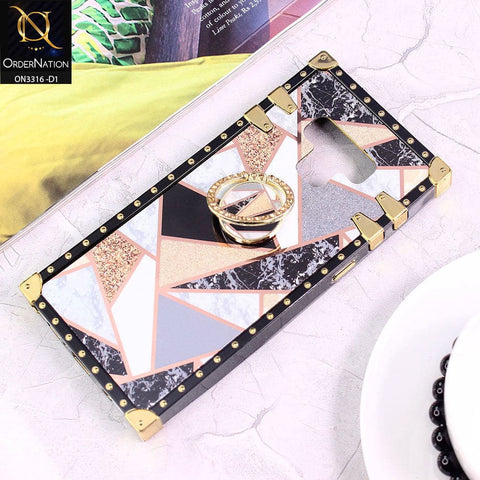 Samsung Galaxy Note 9 Cover - Design 1 - Smart Mosaic Marble and Glitter Trunk Style Soft Case Without Strap