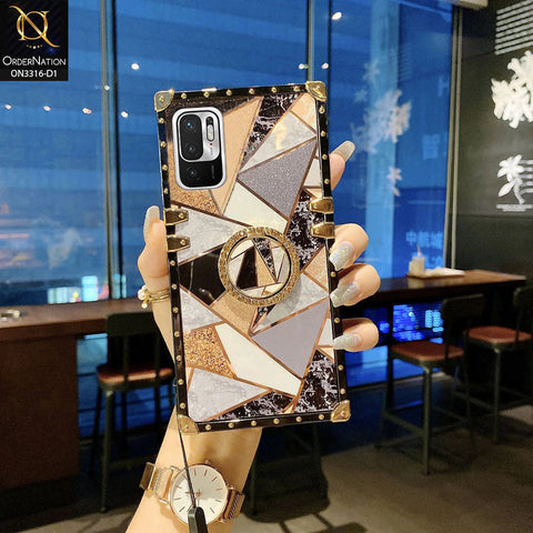 Xiaomi Redmi Note 10 5G Cover - Design 1 - Smart Mosaic Marble and Glitter Trunk Style Soft Case Without Strap