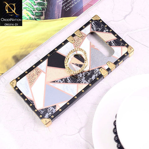 Samsung Galaxy S10 Cover - Design 1 - Smart Mosaic Marble and Glitter Trunk Style Soft Case Without Strap