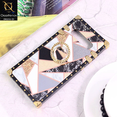 Samsung Galaxy S10 Plus Cover - Design 1 - Smart Mosaic Marble and Glitter Trunk Style Soft Case Without Strap