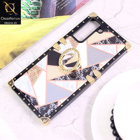 Samsung Galaxy S21 Plus 5G Cover - Design 1 - Smart Mosaic Marble and Glitter Trunk Style Soft Case Without Strap
