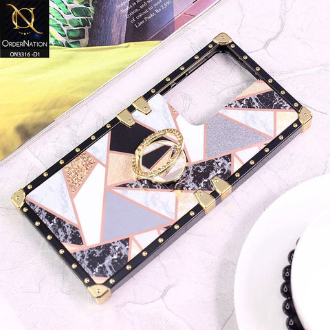 Samsung Galaxy S22 Ultra 5G Cover - Design 1 - Smart Mosaic Marble and Glitter Trunk Style Soft Case Without Strap