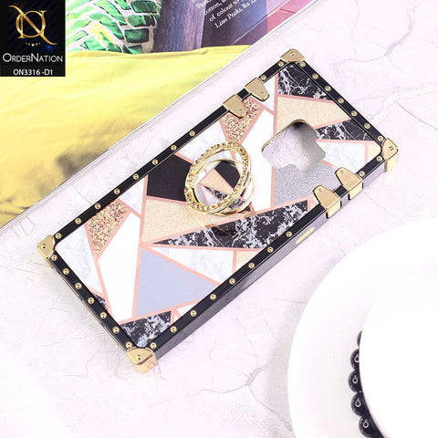 Samsung Galaxy S9 Cover - Design 1 - Smart Mosaic Marble and Glitter Trunk Style Soft Case Without Strap