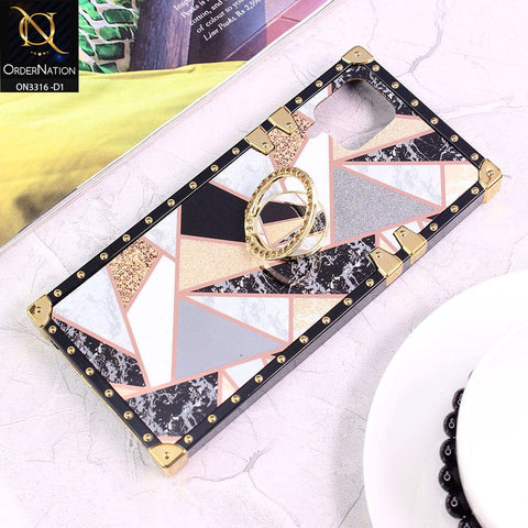 Samsung Galaxy A12 Nacho Cover - Design 1 - Smart Mosaic Marble and Glitter Trunk Style Soft Case Without Strap