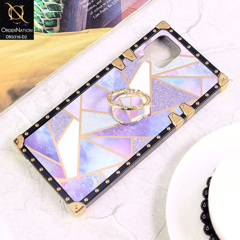 Samsung Galaxy A12 Nacho Cover - Design 3 - Smart Mosaic Marble and Glitter Trunk Style Soft Case Without Strap