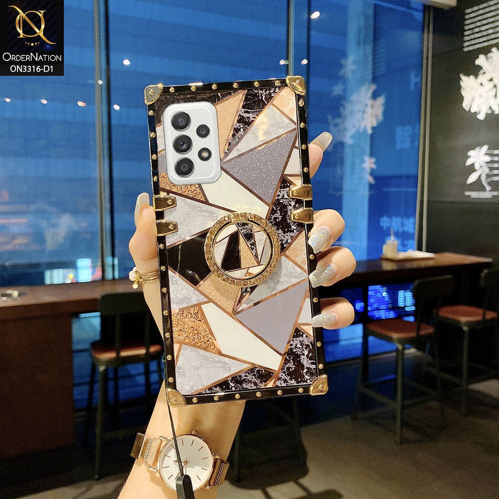 Samsung Galaxy A32 Cover - Design 1 - Smart Mosaic Marble and Glitter Trunk Style Soft Case