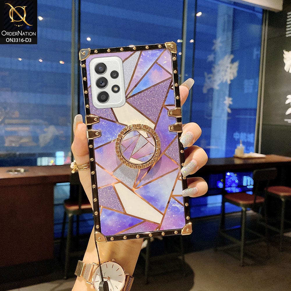 Samsung Galaxy A52 Cover - Design 3 - Smart Mosaic Marble and Glitter Trunk Style Soft Case