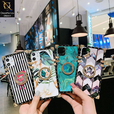 iPhone 12 Pro Max Cover - Design 4 - Stylish Trunk Chest Design Square Shape Soft Protective Case with Ring Holder