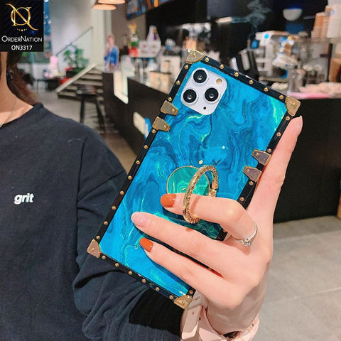 iPhone 12 Pro Max Cover - Design 4 - Stylish Trunk Chest Design Square Shape Soft Protective Case with Ring Holder