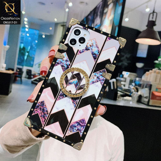 iPhone 11 Pro Max Cover - Design 1 - Stylish Trunk Chest Design Square Shape Soft Protective Case with Ring Holder
