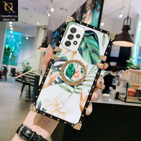 Samsung Galaxy A52s 5G Cover - Design 4 - Stylish Trunk Chest Design Square Shape Soft Protective Case with Ring Holder