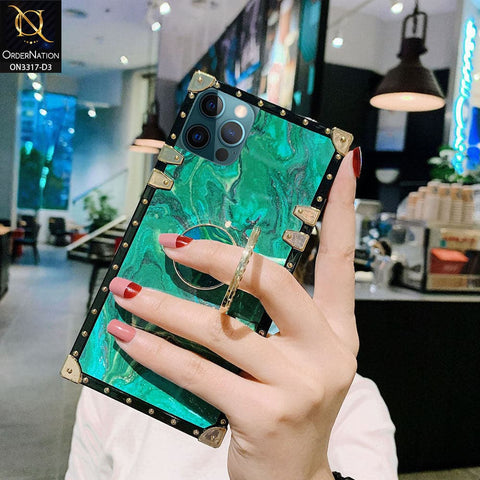 iPhone 12 Pro Max Cover - Design 3 - Stylish Trunk Chest Design Square Shape Soft Protective Case with Ring Holder