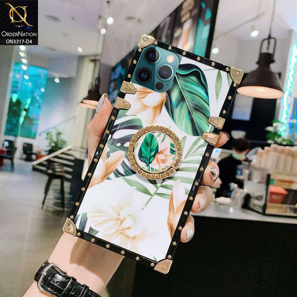 iPhone 12 Pro Max Cover - Design 4 - Stylish Trunk Chest Design Square Shape Soft Protective Case with Ring Holder