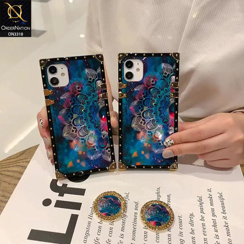 iPhone 11 Pro Max Cover - Luminous Galaxy Starry Sky Flower Pattern Soft TPU Trunk Chest Case with Ring Holder