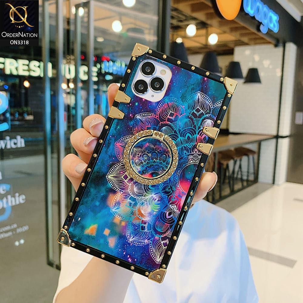 iPhone 11 Pro Max Cover - Luminous Galaxy Starry Sky Flower Pattern Soft TPU Trunk Chest Case with Ring Holder