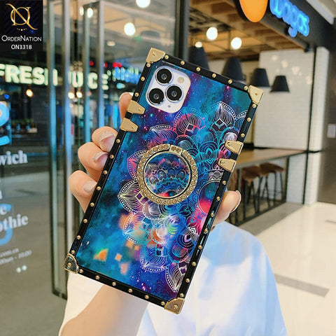 iPhone 11 Pro Max Cover - Luminous Galaxy Starry Sky Flower Pattern Soft TPU Trunk Chest Case with Ring Holder