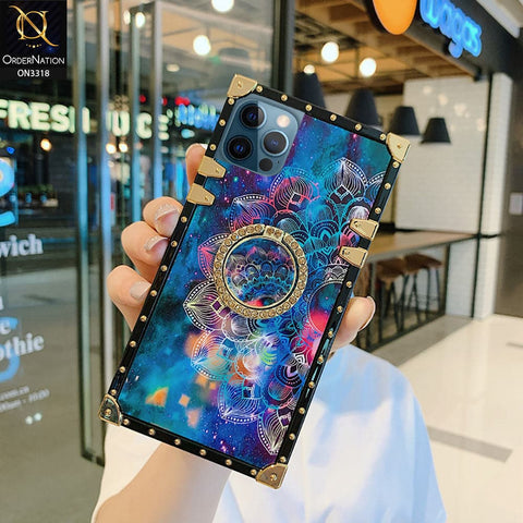 iPhone 13 Pro Max Cover - Luminous Galaxy Starry Sky Flower Pattern Soft TPU Trunk Chest Case with Ring Holder