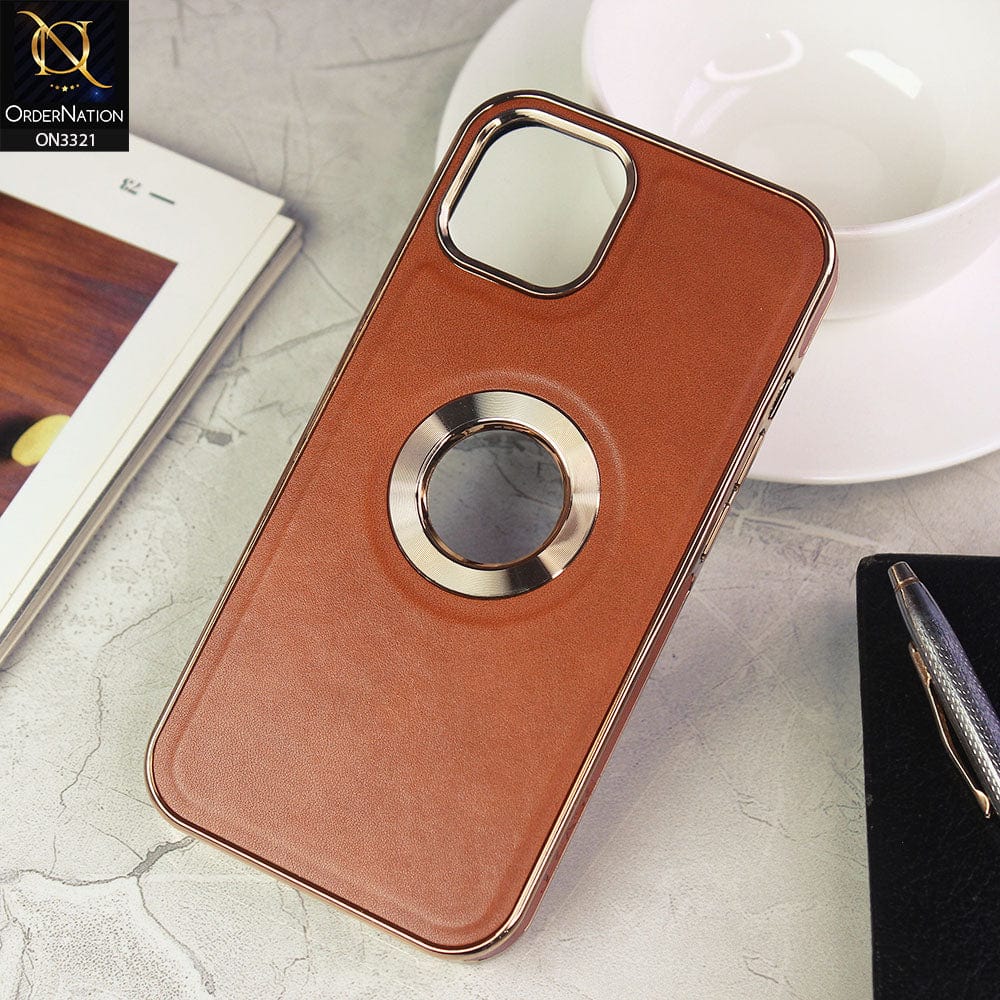 iPhone 14 Cover - Brown - J-Case Elegant Series Explosion Proof Scratch Resistant Matte Leather Soft Case
