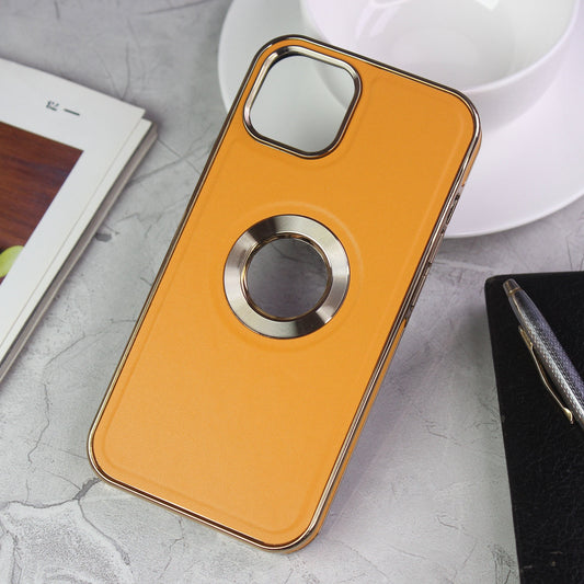 iPhone 14 Cover - Mustard - J-Case Elegant Series Explosion Proof Scratch Resistant Matte Leather Soft Case