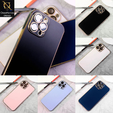 iPhone 12 Pro Max Cover - Sky Blue - Electroplated Edges Ultra Thin Camera Lens Protection Shield Matt Soft Case
