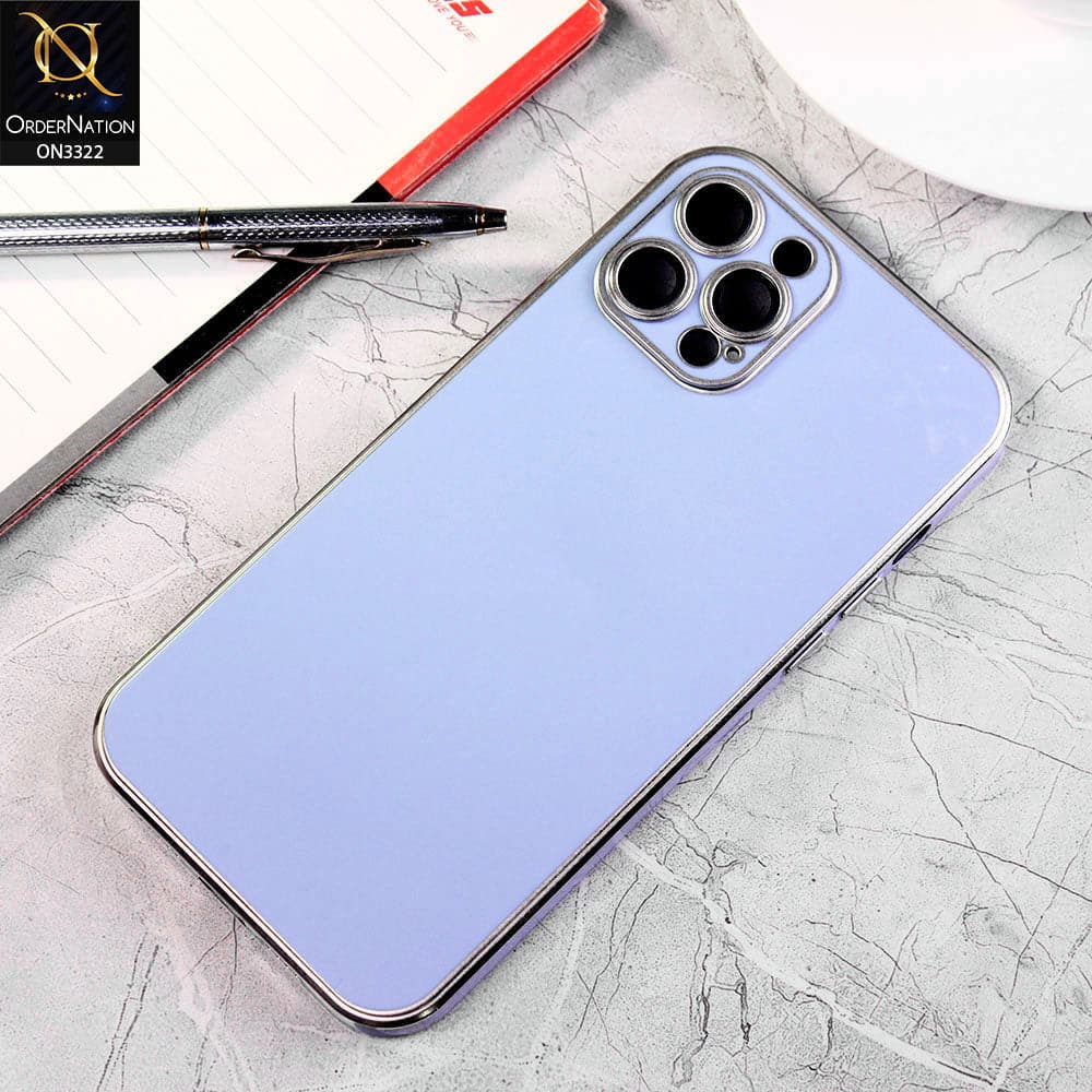 iPhone 12 Pro Max Cover - Sky Blue - Electroplated Edges Ultra Thin Camera Lens Protection Shield Matt Soft Case