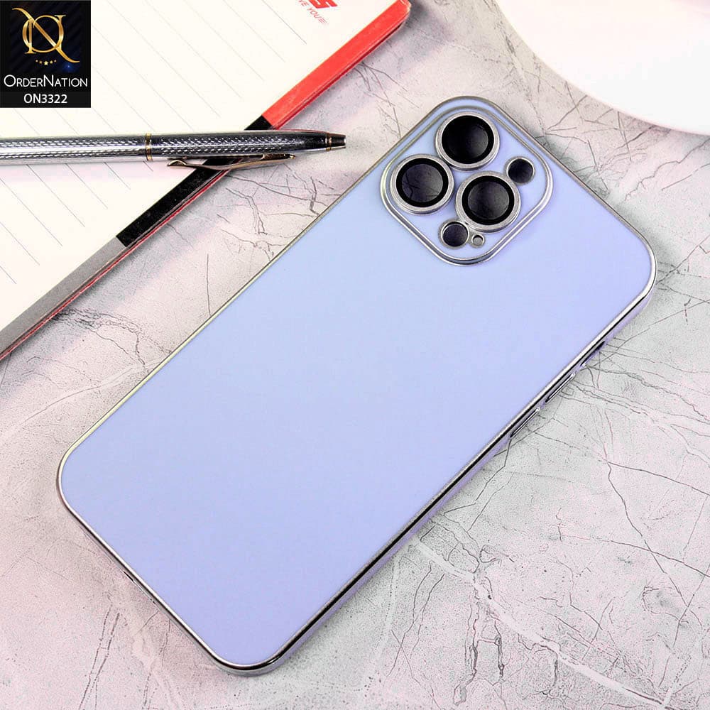 iPhone 13 Pro Max Cover - Sky Blue - Electroplated Edges Ultra Thin Camera Lens Protection Shield Matt Soft Case