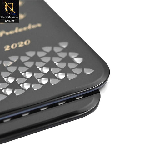 iPhone XS Max Protector - Black -  9H Full Glue Flayr Diamond Section HIgh Quality Tempered Glass Screen Protector