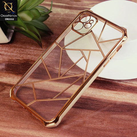 iPhone 11 Cover - White -  Smart Mosaic Marble color Borders Transparent Soft Case