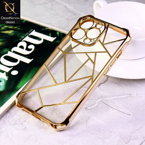 iPhone 12 Pro Max Cover - White - Smart Mosaic Marble color Borders Transparent Soft Case