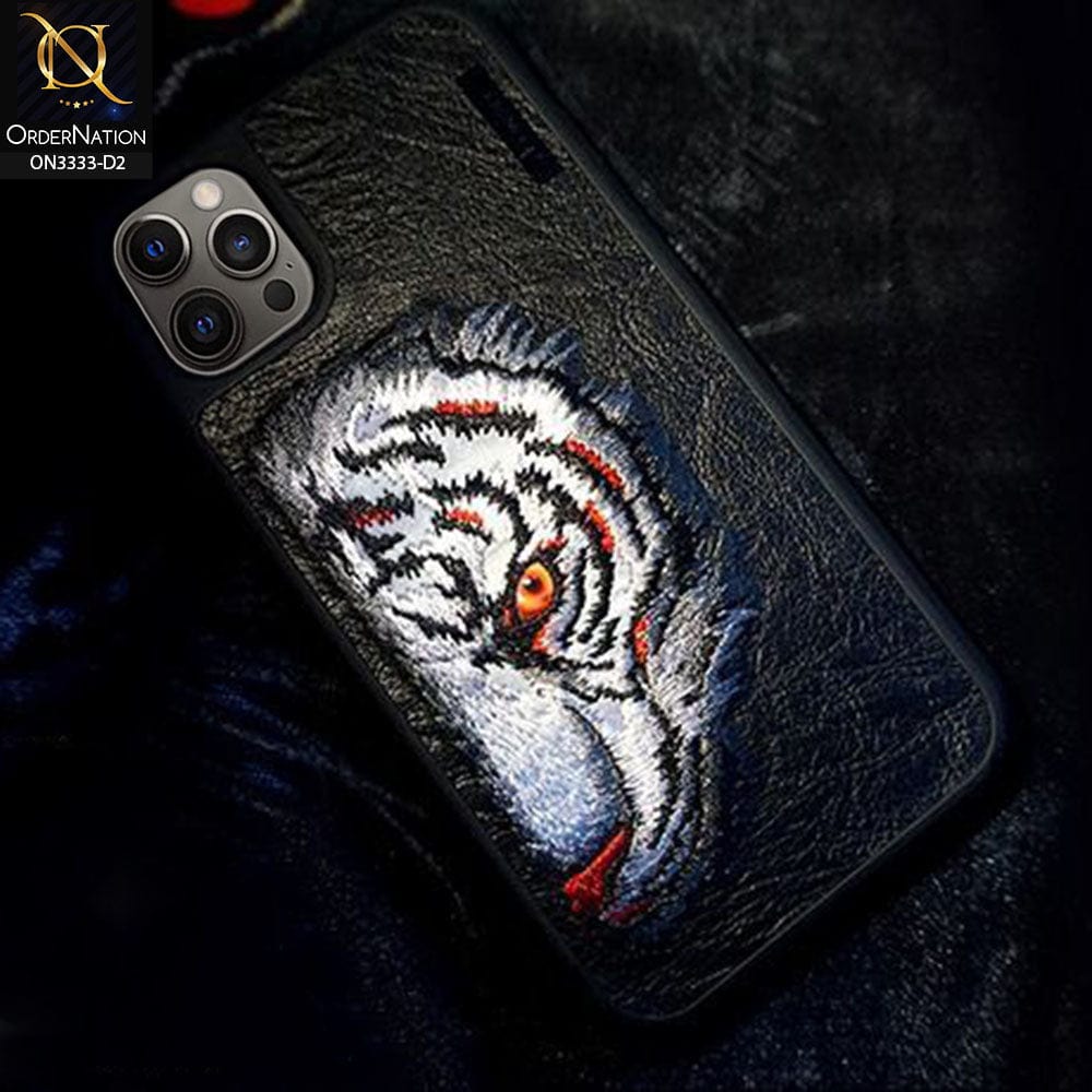 iPhone 12 Pro Max Cover - Design 2 - Nimmy 3D Embroidery Shell Leather Soft Case