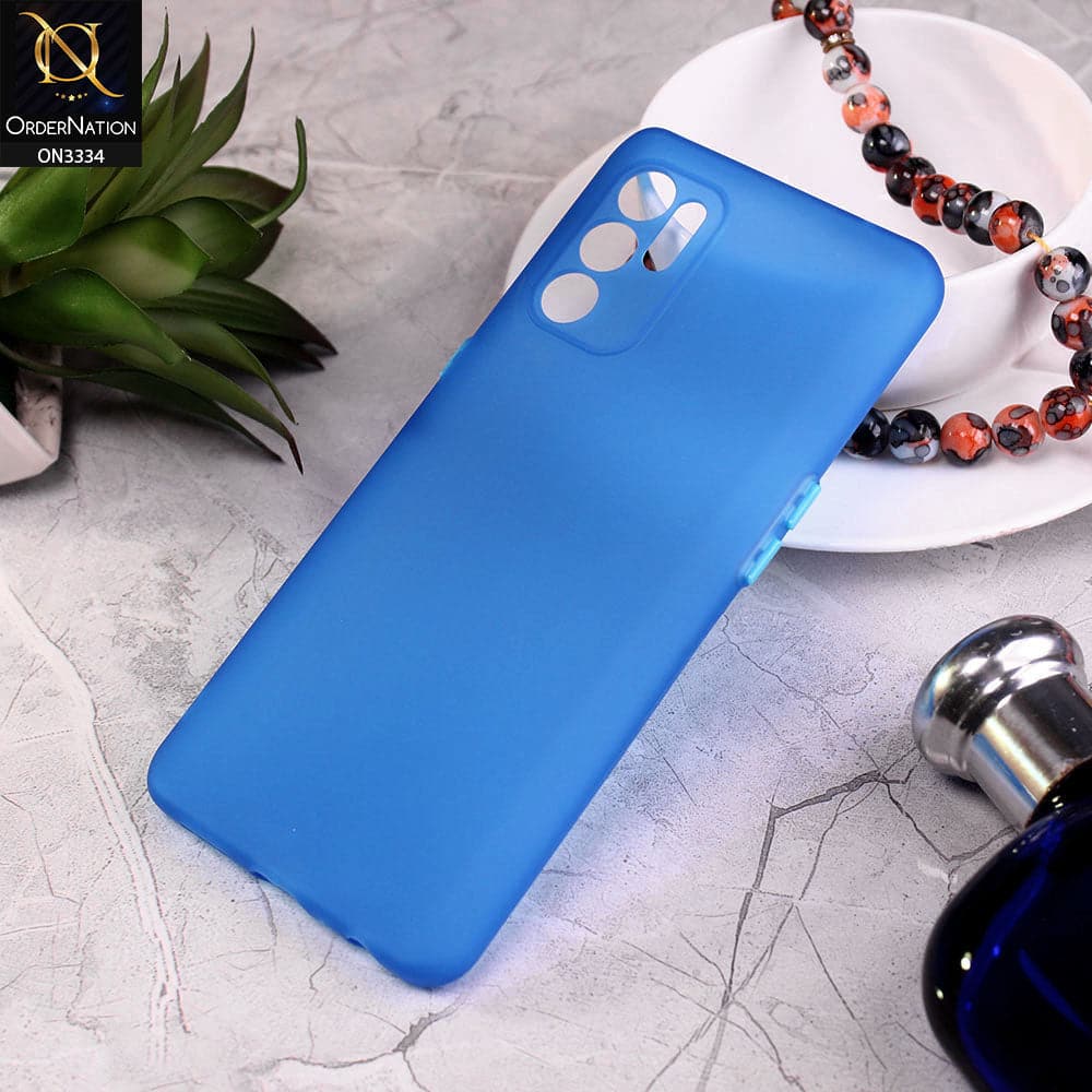 Oppo Reno 6 Cover - Blue - New Style Soft Silicone Semi-Transparent Soft Case