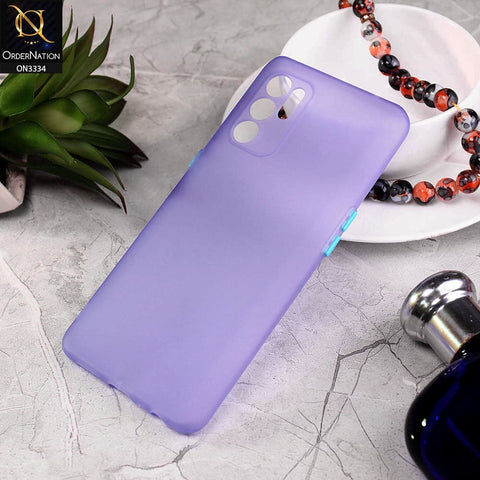 Oppo Reno 6 Cover - Purple - New Style Soft Silicone Semi-Transparent Soft Case