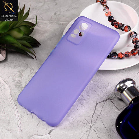 Samsung Galaxy M02s Cover - Purple - New Style Soft Silicone Semi-Transparent Soft Case