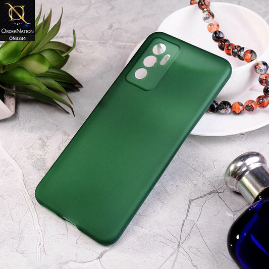Vivo V23e Cover - Green - New Style Soft Silicone Semi-Transparent Soft Case