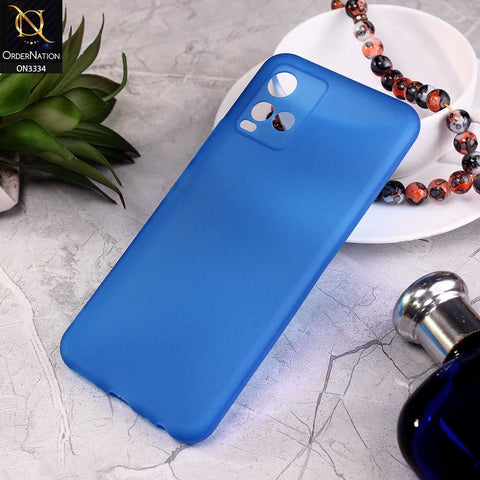 Vivo Y33s Cover - Blue - New Style Soft Silicone Semi-Transparent Soft Case