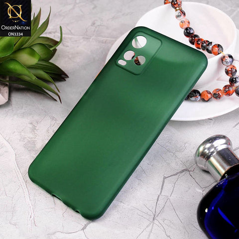 Vivo Y21s Cover - Green - New Style Soft Silicone Semi-Transparent Soft Case