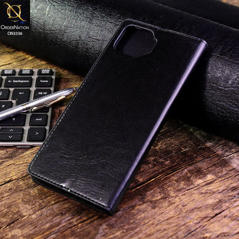 Oppo A73 Cover - Black - Rich Boss Leather Texture Soft Flip Book Case
