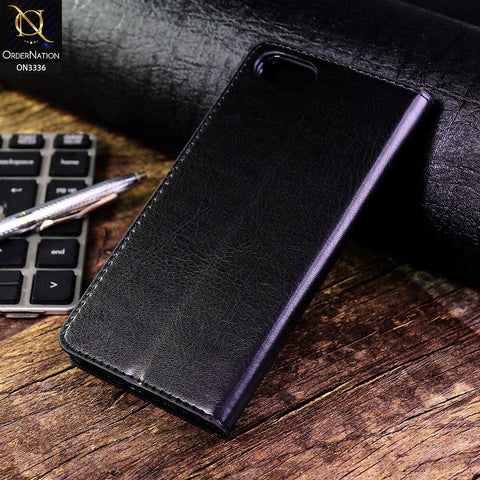 iPhone 8 / 7 Cover - Black - Rich Boss Leather Texture Soft Flip Book Case